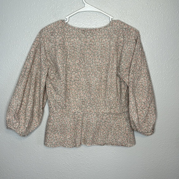 MADEWELL Florentine Peplum Top In Daisy Patch Size 6 - Picture 6 of 6